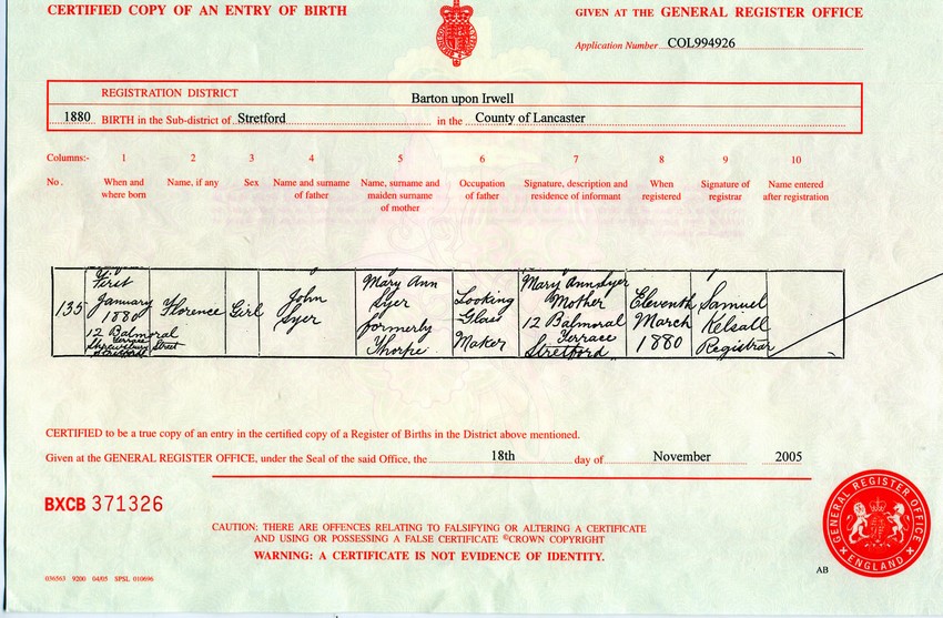 birth certificate